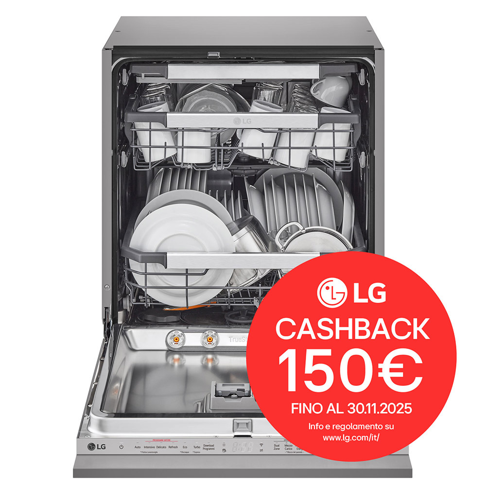 LG QuadWash DB475TXS Lavastoviglie a scomparsa totale Classe A 14 coperti Vapore Wi-Fi