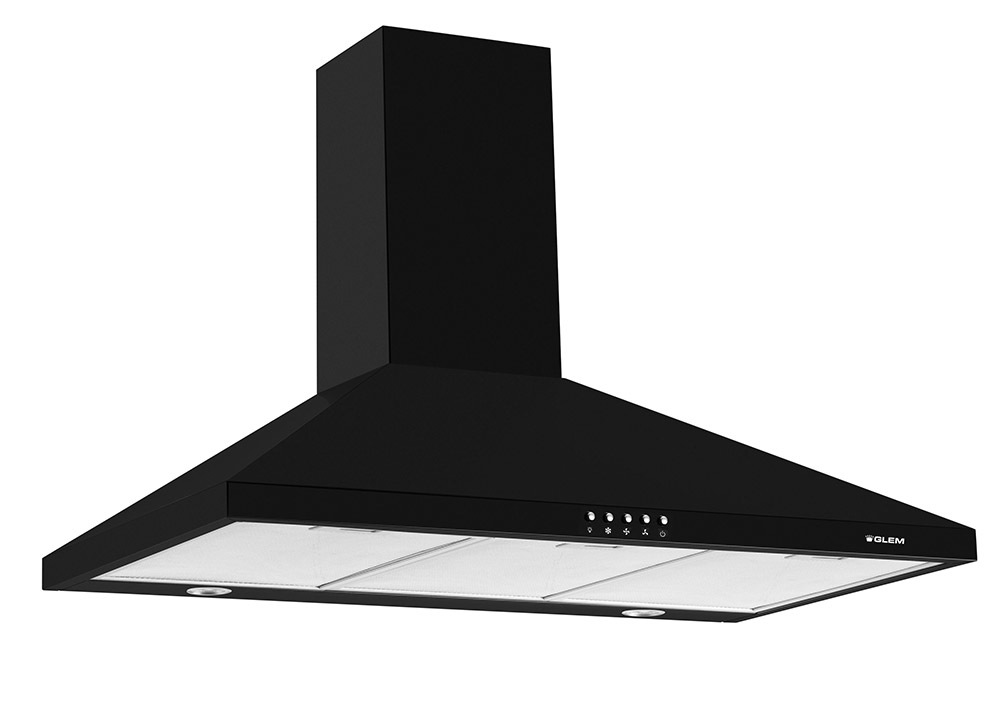 Glem Gas GHP945BK cappa aspirante Cappa aspirante a parete Nero 498 m³/h