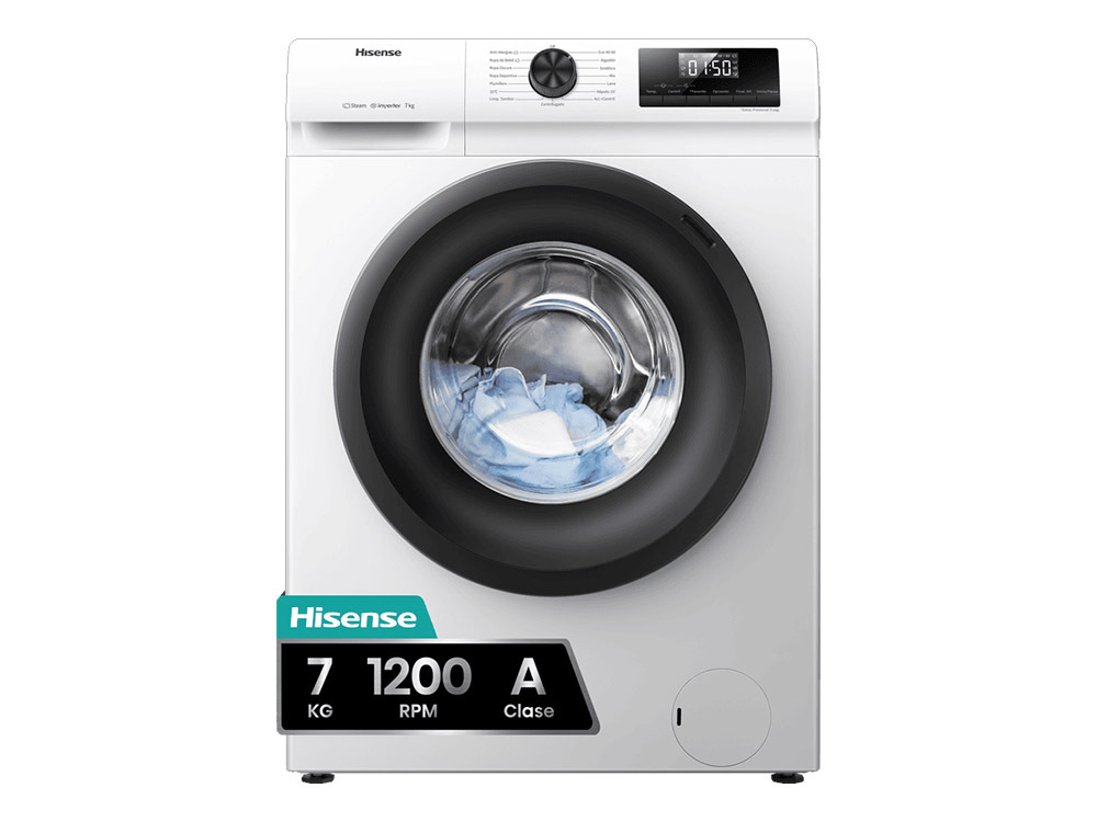 Hisense lavatrice WFQP701219VM 7 Kg Classe A Vapore Quick Wash Inverter