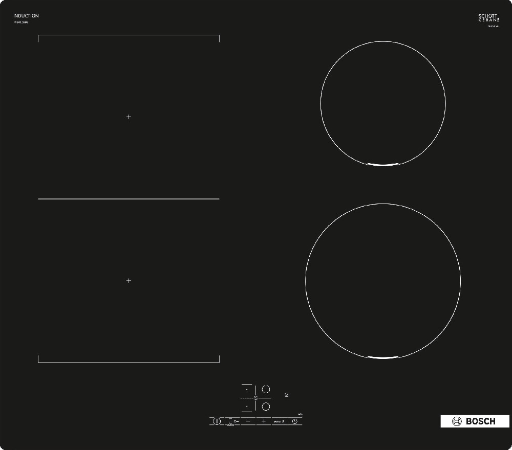 Bosch Serie 4 PVS611BB6E Piano cottura a induzione 60 cm CombInduction Nero