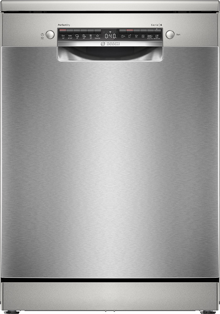 Bosch Serie 6 SMS6ZCI10E Lavastoviglie da libera installazione 14 coperti Acciaio spazzolato anti-impronta Classe B
